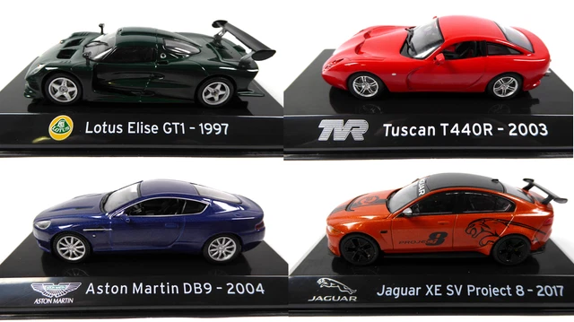Lot de 4 Voitures de Sport Anglaises 1/43 IXO Supercars Diecast car SL13
