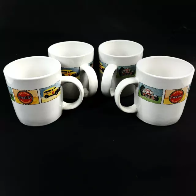 4 Gibson Ice Cold Coca Cola 10oz Coffee Tea Mugs Wrap-Around Graphic Car House