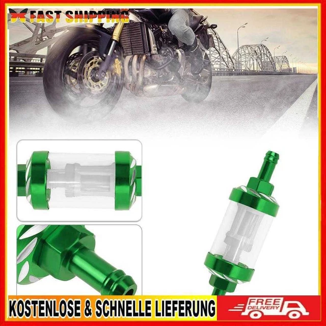 8mm CNC Aluminio Aleación Aceite Calefactor Filtro de Gas para ATV Dirt Pit Bike Motocross