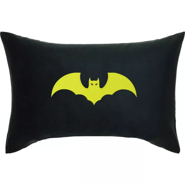 Batman Kissen 40x60cm, Batman Logo Polster, Superhelden, Comic Geschenk, schwarz