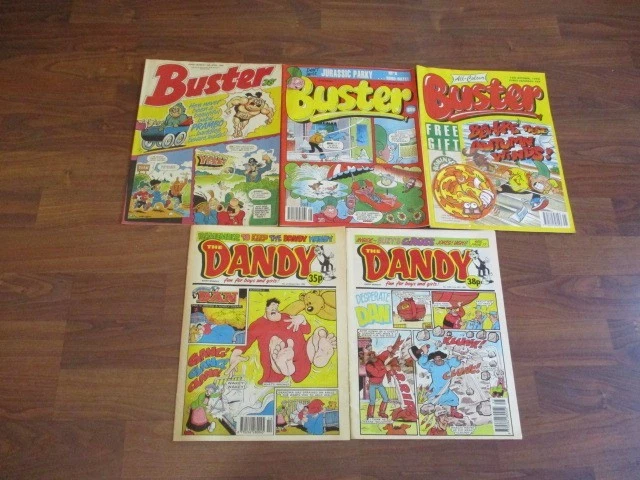 BUNDLE DANDY & Buster Comics x 5 1988 to 1995 - Includes Free Gift With ...