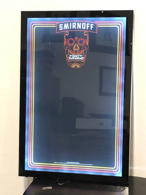 Smirnoff Led Menu Board Sign Man Cave Garage Decor Lighted Skull Marker Board