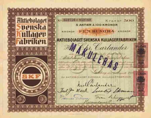 SKF Svenska Kullager Göteborg 1919 Schweinfurt Stuttgart Lüchow Steyr Puch 500 K