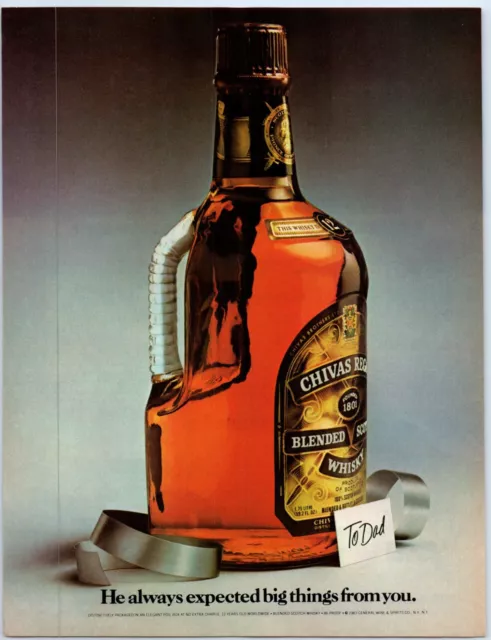 Chivas Regal Blended Scotch Whisky Whiskey TO DAD 1983 Print Ad 8"w x 11"