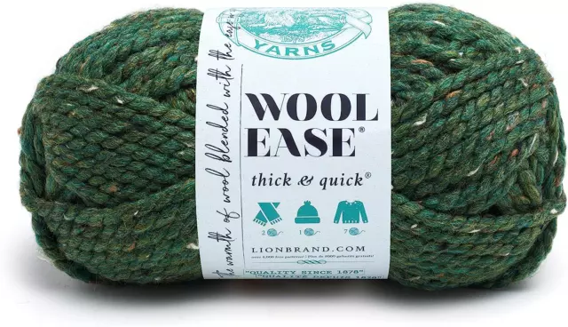 LION BRAND YARN Wool-Ease Thick & Quick Yarn, Soft and Bulky Yarn