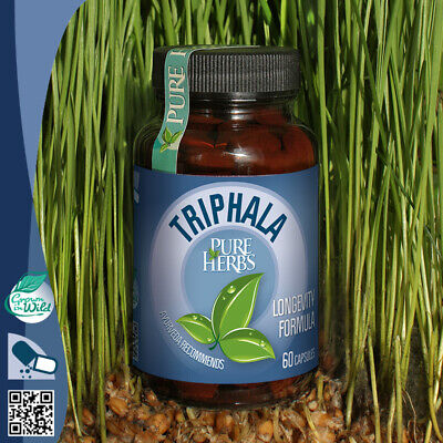 Pure Herbs Eu TRIPHALA 500 mg - 60 cápsulas vegetales desintoxicación corporal y colon saludable