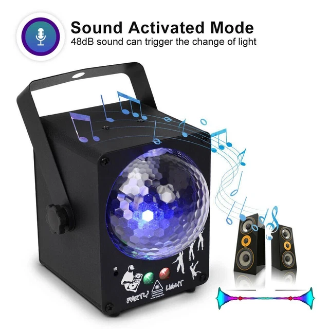 URAQT Mini Sfera da Discoteca, 2 Pcs Mini Sound Attivato Palla da Discoteca, RGB Effetti di Luce RGB da Palcoscenic, Portatile Ricaricabile Luce Discoteca, per compleanno, feste, Natale, Halloween