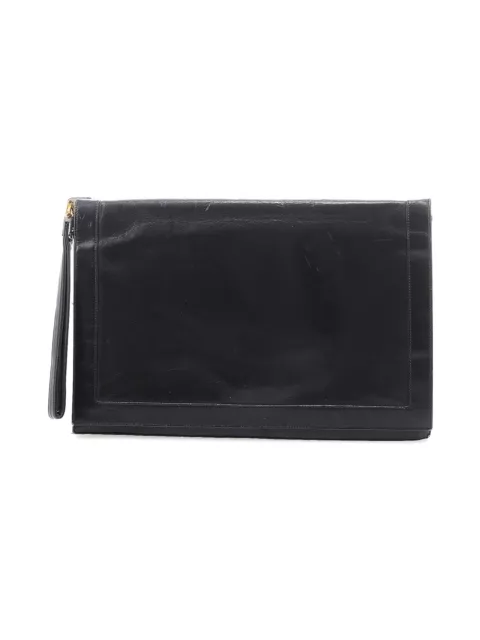 Assorted Brands Women Black Leather Clutch One Size