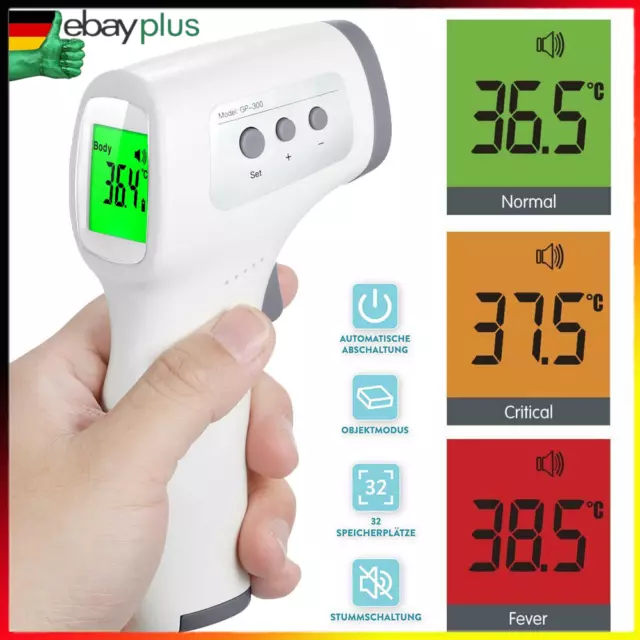 Fieberthermometer Infrarot Stirn Kontaktlos Digital Thermometer Baby Erwachsene