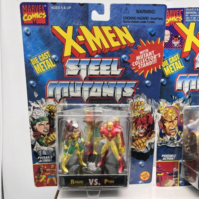 Marvel X-Men Steel Mutants Die Cast Metal Action Figures Toybiz 1994 Lot of 5 3