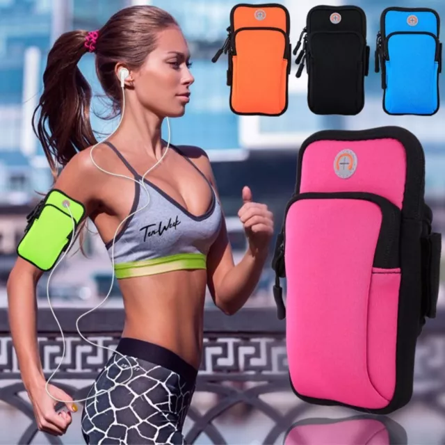 Arm Band Mobile Phone Holder Bag Sports Running Jogging Gym Exercise Pouch UK