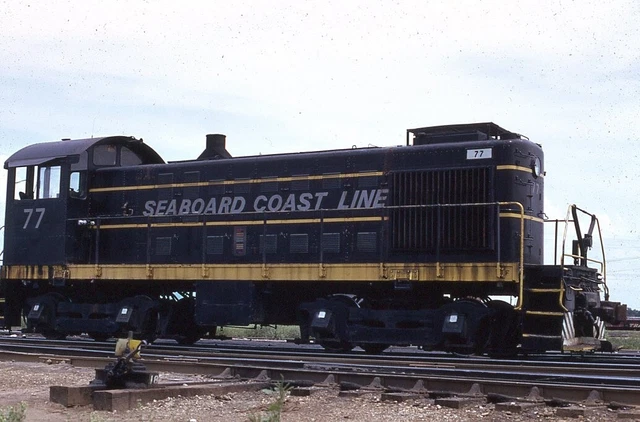 ORIGINAL 1974 KODACHROME RAILROAD SLIDE SCL SEABOARD COAST LINE 77 Alco S4 AIR
