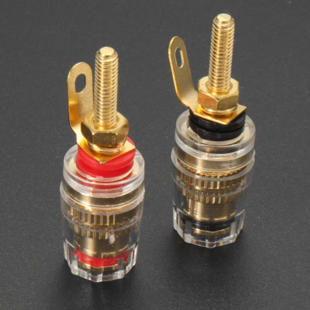 8x Speaker Terminal Binding Post Amplifier Connectors Gold-plated Plug l 2