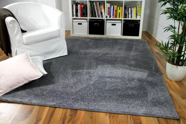 Hochflor Velours Teppich Mona Grau