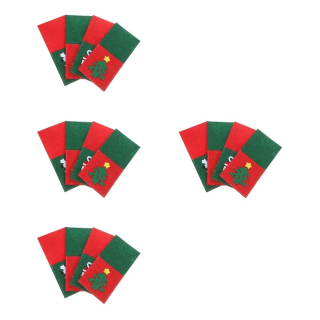 16 pz porta posate natalizie Holiday Cutter forks borse