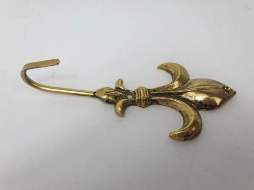Old Coat Hook made of Brass Gold-colored 3