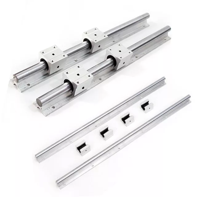 2X SBR20 1000mm Fully Supported Linear Rails Shaft Rod& 4X SBR20UU Block Bearing 2