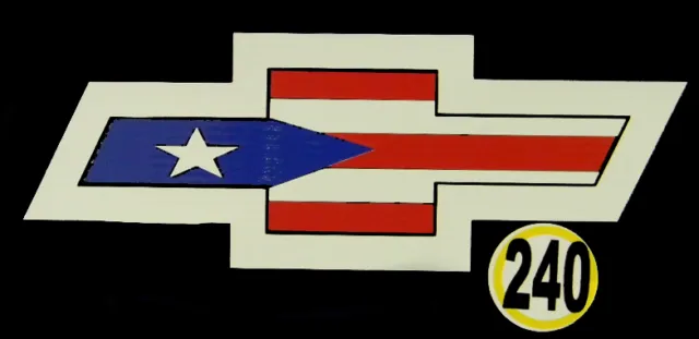 PUERTO RICO CAR DECAL STICKER CHEVROLET  with PUERTO RICAN FLAG #240