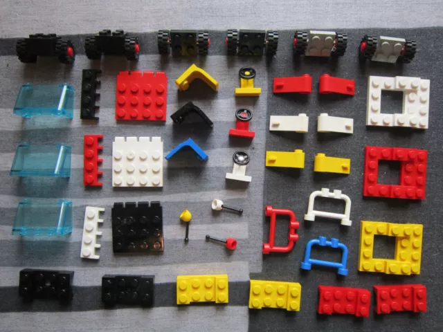 LEGO CAR PARTS 3 X Chassis Wheels seats windscreen steering Wheel Gear lever 5.99 PicClick UK