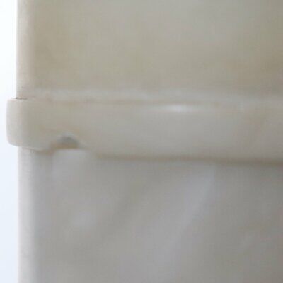 Italian White Variegated Alabaster Two-Part Pedestal 9