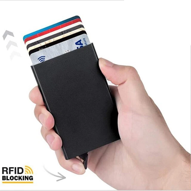Men RFID Blocking Carbon Fiber Slim Money Clip Wallet Case ID Credit Card Holder