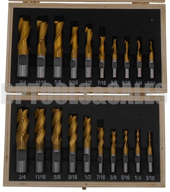 10-Piece Titanium Coated HSS End Mill Set – 2 Flute Rotary Cutting Tools For Metalwork & Milling