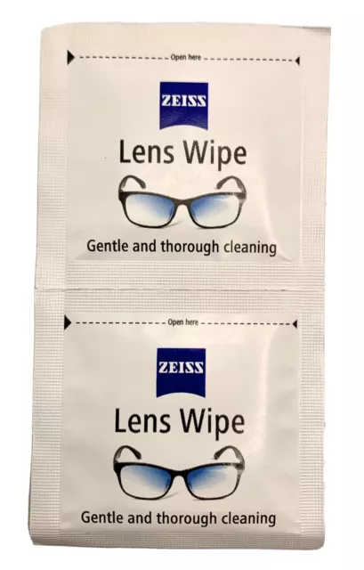 ZEISS Lens Wipes 20 Cleaning Wipes Eye Glasses Computer Camera Optical Cleaner