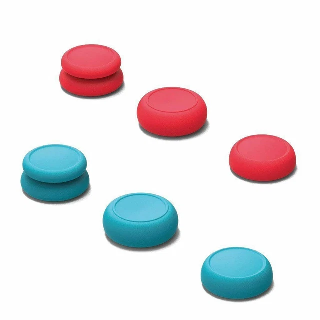 Skull & Co. Thumb Grip Nintendo Switch Joy-Con Controller (Neon Red & Blue)