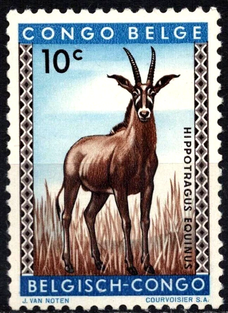 Belgian Congo Stamp African Animals Antelope Sc #306 10 c MNH 1959
