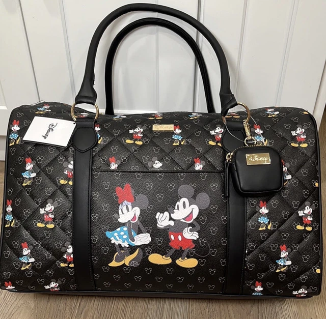 DISNEY MICKEY AND Minnie Mouse Weekender Travel Bag with Coin Purse