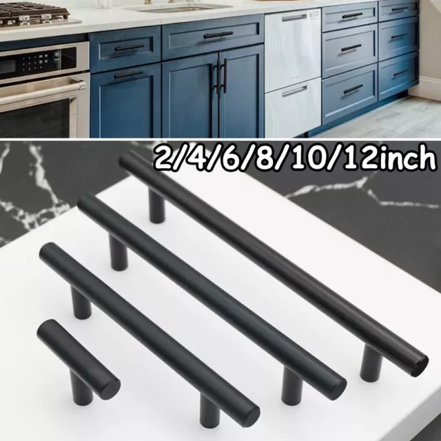 Stainless Steel Brushed T Bar Handles Kitchen Door Furniture Cupboard Cabinet