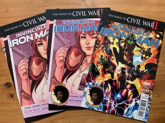Invincible Iron Man 10 1st & 2nd Print, 11 2nd Print Lot (2016) 2nd app Riri NM-
