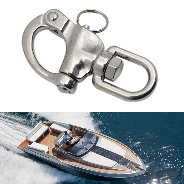 1PCS 70mm Inox Attache Rapide Bateau Ancre Chaîne Eye Acier Pivot Crochet Snap