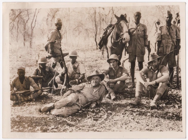 WW2 ORIGINAL PRESS Photo Australian Officer With Ethiopians Abyssinia ...