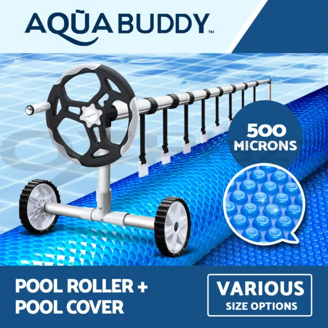 Aquabuddy Pool Cover 500 Micron Roller Solar Blanket Swimming Outdoor Bubble