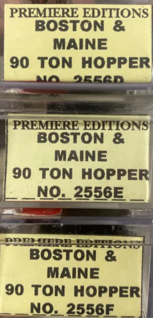 N Scale Premiere Edition Freight Yard Boston Maine BM 90 Ton Hopper Pack Set DEF 2