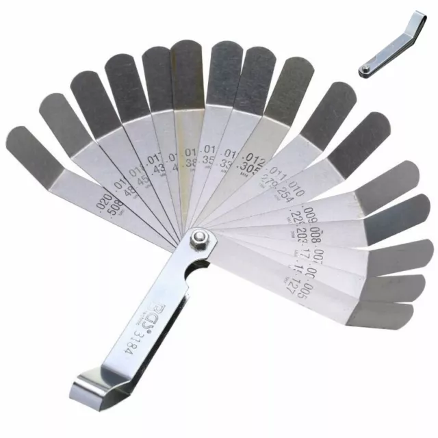 Feeler Gauge 16 Blades Offset Set 16Blade Imperial/Metric stainless steel