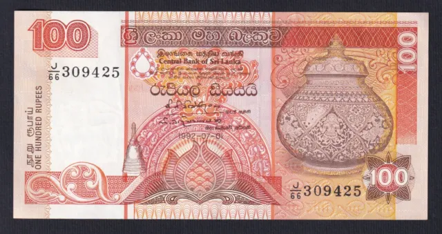 Sri Lanka 100 Rupias 1992P 105c Sup /Au A-10