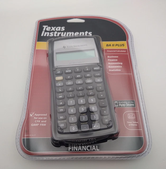 Calcolatrice Finanziaria Texas Instruments TI-BA II Plus - Modello VE=1 Per Calcoli Professionali