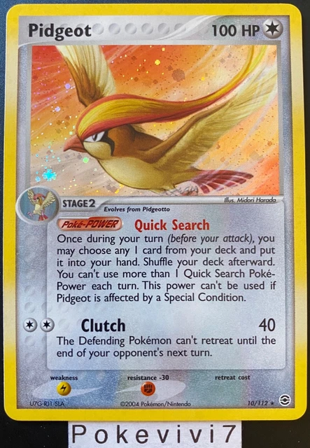 Pokemon Card PIDGEOT / COCARNAGE 10/112 Holo Block EX ENGLISH