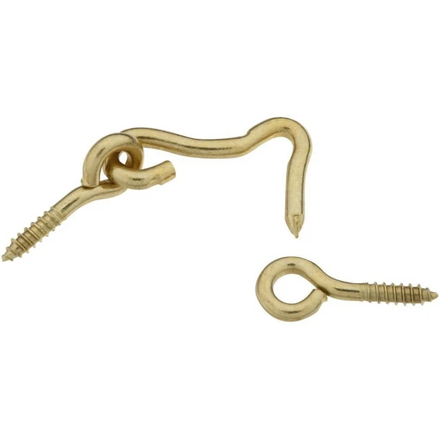 National Hardware N118-067 V2001 Hooks & Eyes in Solid Brass, 2 pack