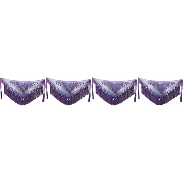4 Count Hüfttuch Mit Pailletten Bauchtanz Tanzkleidung Taillenschal