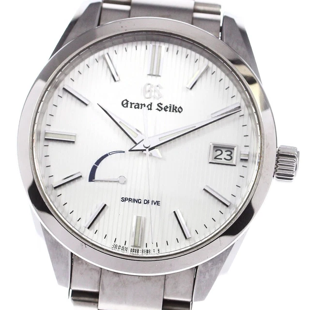 GRAND SEIKO SBGA347 9R65-0CJ0 White Spring Drive Analog Titanium Watch Men