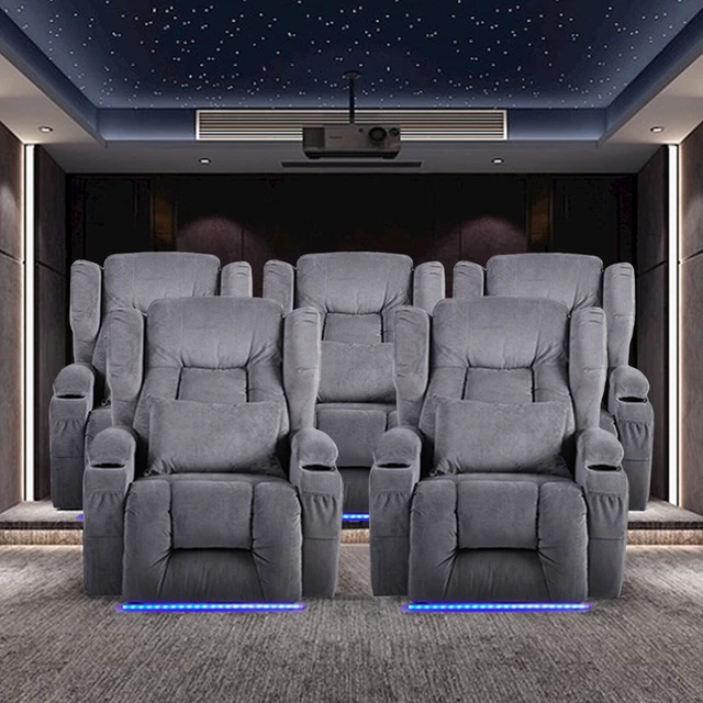 Power Recliner Chairs Home Theater Seating Club Chairs for Living Room Set of 5 Power Recliner Chairs Home Theater Seating Club Chairs for Living Room Set of 5