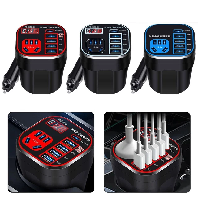 Effizienter Auto-Wechselrichter mit 4 USB-Anschlüssen und 12V24V auf 220V Konve