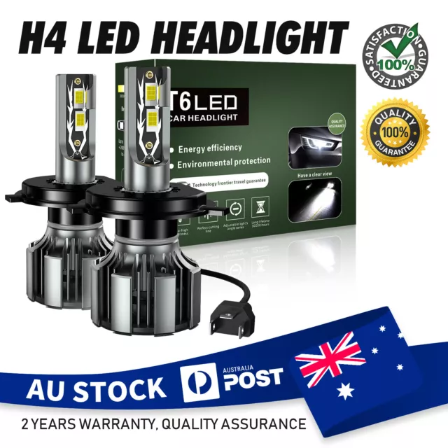 MODIGT 6000K LED Headlight Bulbs Globes H4 For Mazda 2 1.5 Hatchback 2007-2014