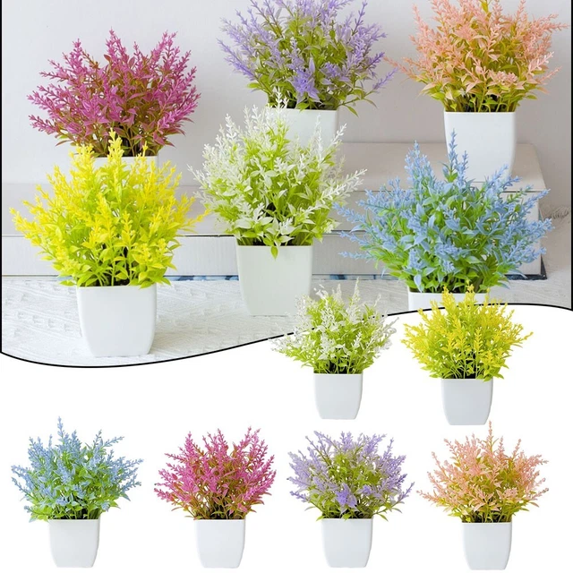 Mini Pianta Artificiale In Vaso Con Fiore Rosa – Bonsai Finto In Plastica, Decorazione Per Casa E Ufficio