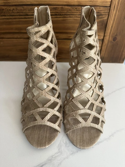 ANA CAROLINE A New Approach Open Toe High Heel Dark Natural Size 9m READ 12.99 PicClick