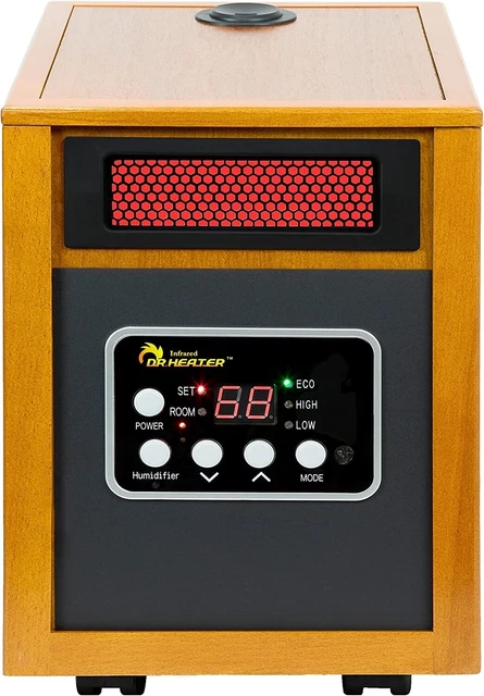 Dr. Infrared Heater DR-968H 1500-W Infrared Portable Space Heater w/Humidifier