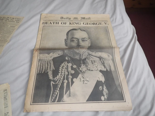 Daily Mail Newspaper 1936 - Death Of King George V.